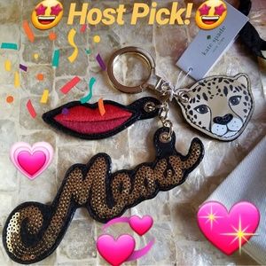 NWT RETAIL Authentic Kate Spade Leopard Keychain